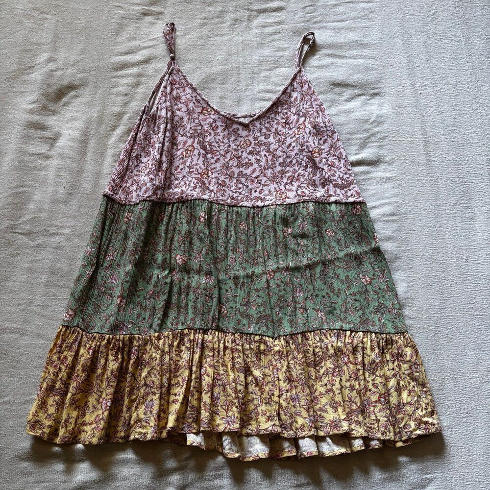 O'Neill Floral Tiered Colorblock Mini Boho Cami Sundress